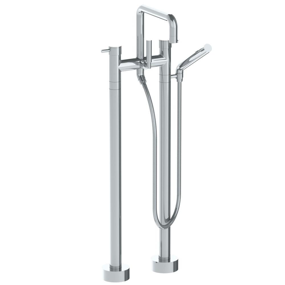 Floor Standing Bath Set With Square Spout And Slim Hand Shower