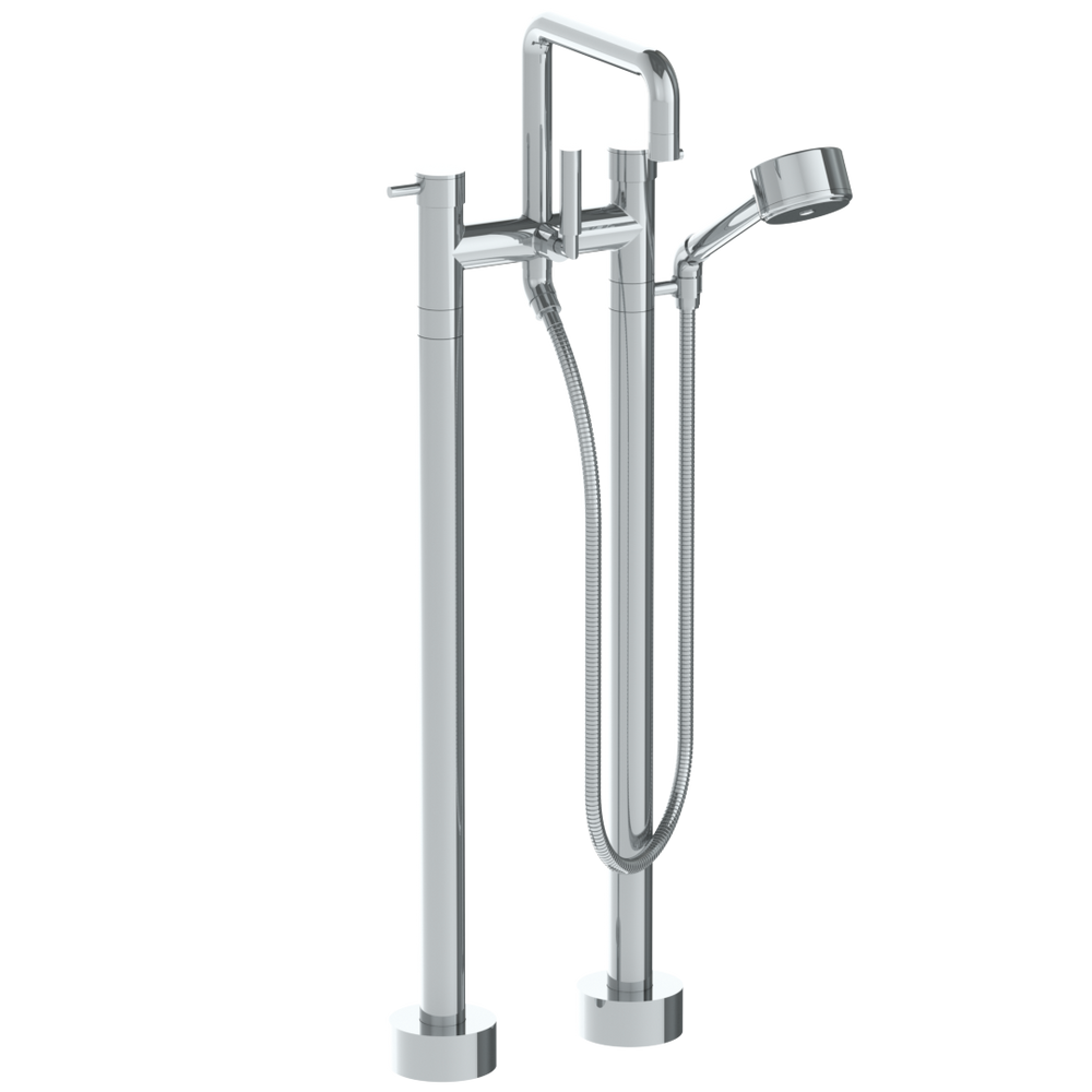 Floor Standing Bath Set With Square Spout And Volume Hand Shower