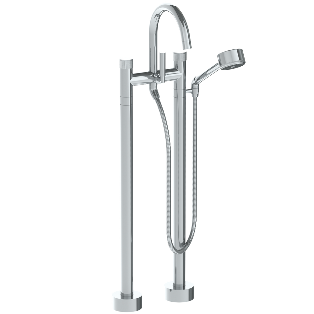 Floor Standing Bath Set With Gooseneck Spout And Volume Hand Shower