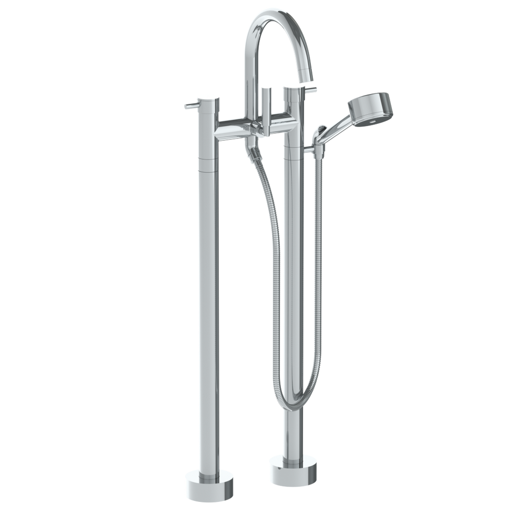 Floor Standing Bath Set With Gooseneck Spout And Volume Hand Shower