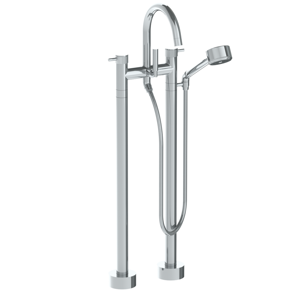 Floor Standing Bath Set With Gooseneck Spout And Volume Hand Shower