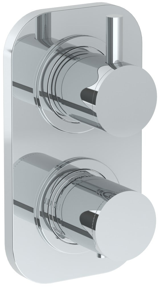 Wall Mounted Mini Thermostatic Shower Trim With Built-In Control, 3 1/2" X 6 1/4".