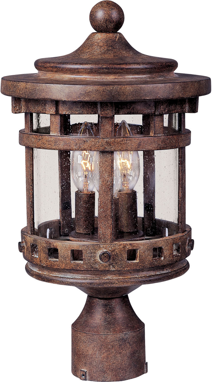 Maxim - 3137CDSE - Three Light Outdoor Pole/Post Lantern - Santa Barbara DC - Sienna