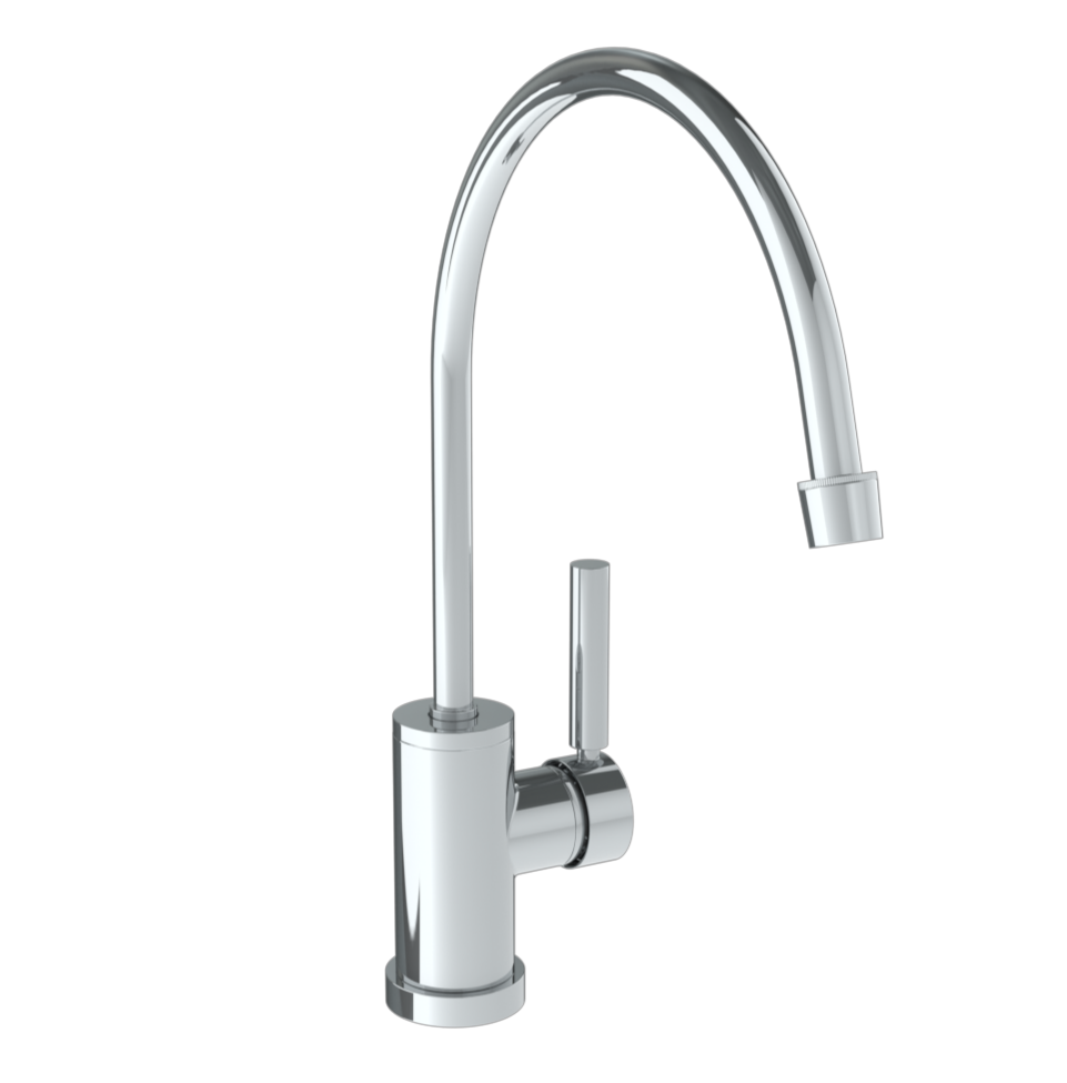 Deck Mounted 1 Hole Extended Gooseneck Kitchen Faucet