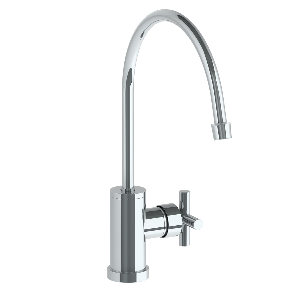 Deck Mounted 1 Hole Extended Gooseneck Kitchen Faucet