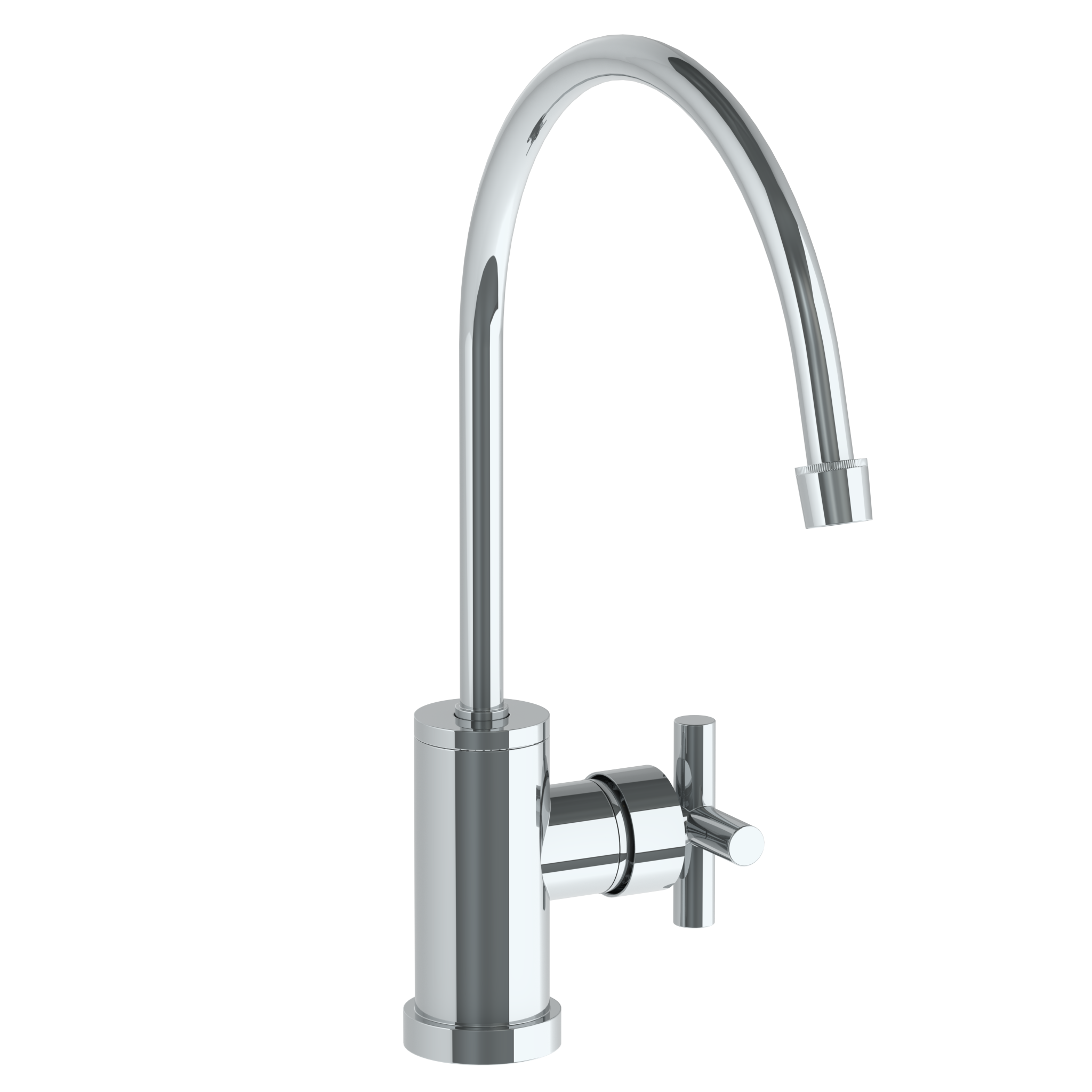 Deck Mounted 1 Hole Extended Gooseneck Kitchen Faucet