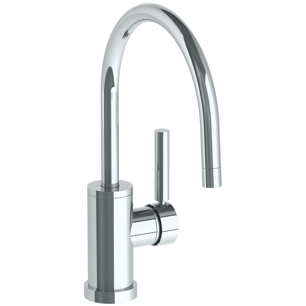 Deck Mounted 1 Hole Gooseneck Kitchen Faucet