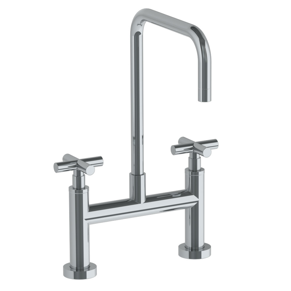 Deck Mounted Bridge Square Top Kitchen Faucet