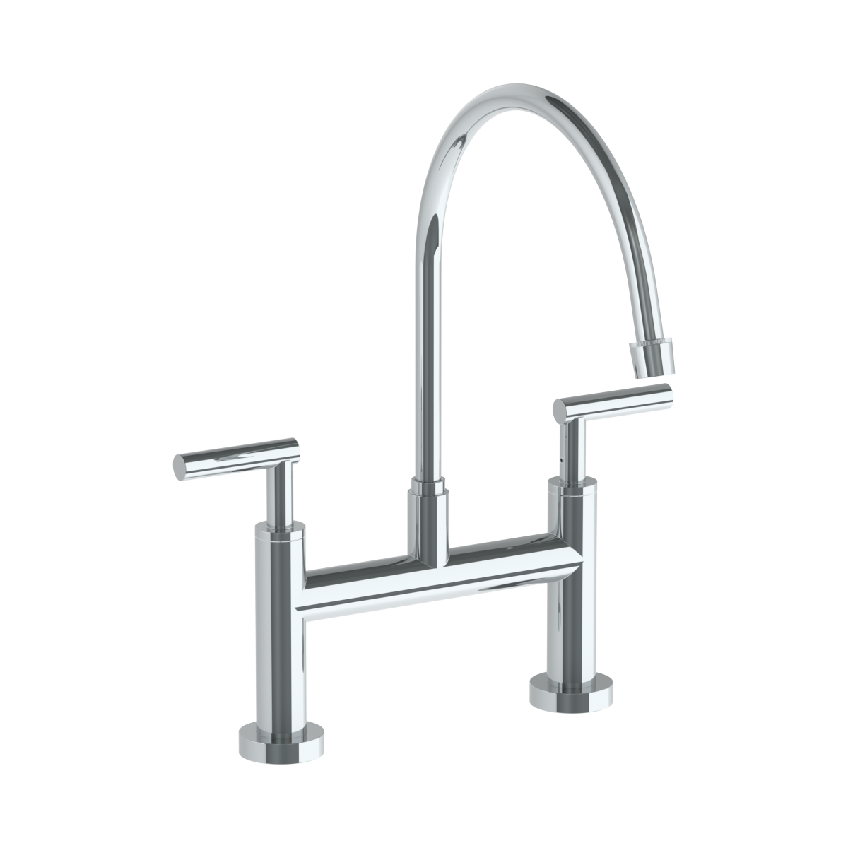 Deck Mounted Bridge Extended Gooseneck Kitchen Faucet