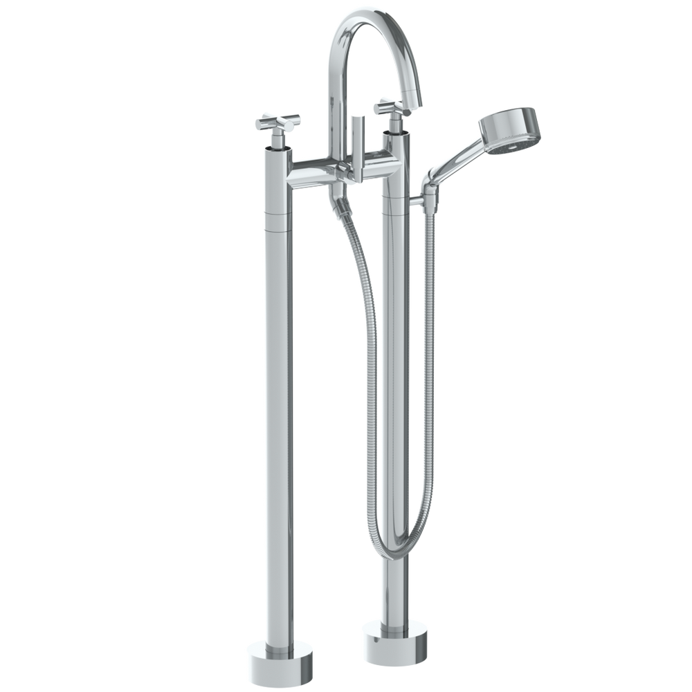 Floor Standing Bath Set With Gooseneck Spout And Volume Hand Shower