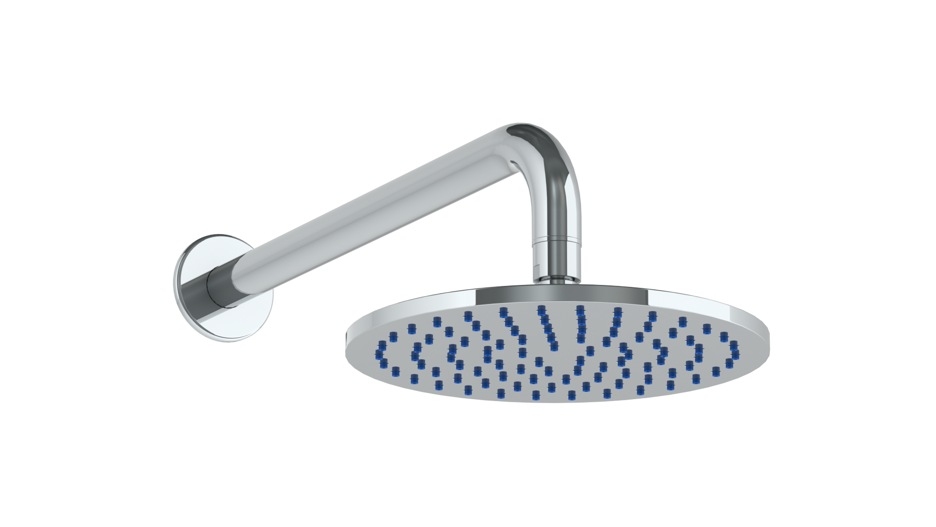 Wall Mounted Shower Head, 8"Dia, With 14" Arm And Flange