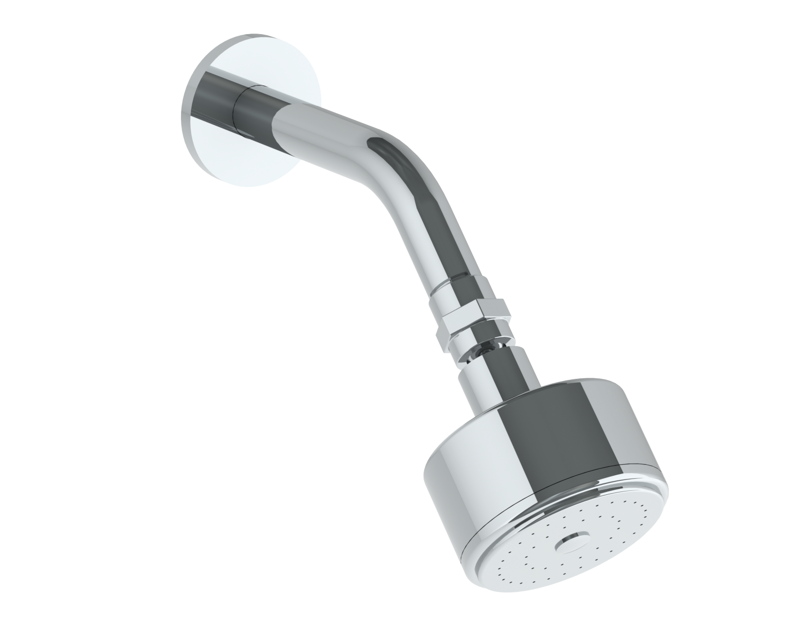 Wall Mounted Showerhead, 3"Dia, With 6" Arm And Flange