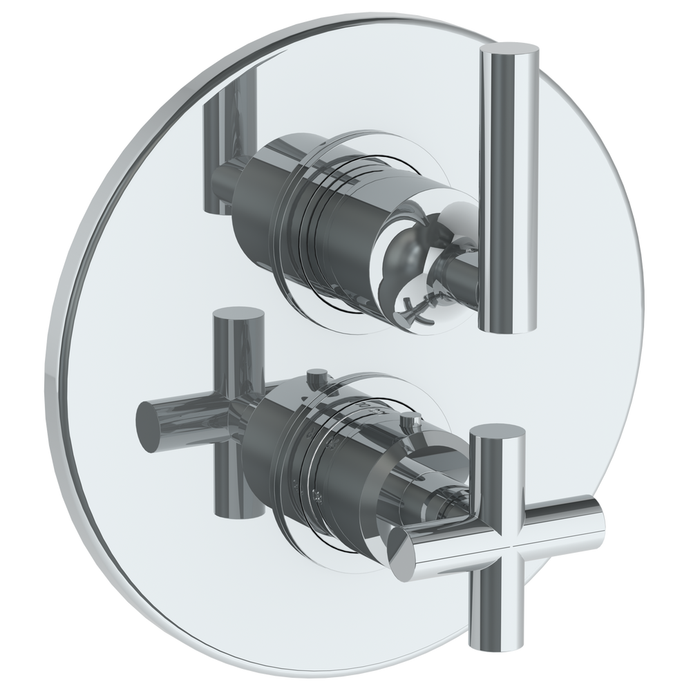 Wall Mounted Thermostatic Shower Trim With Built-In Control, 7 1/2" Dia.