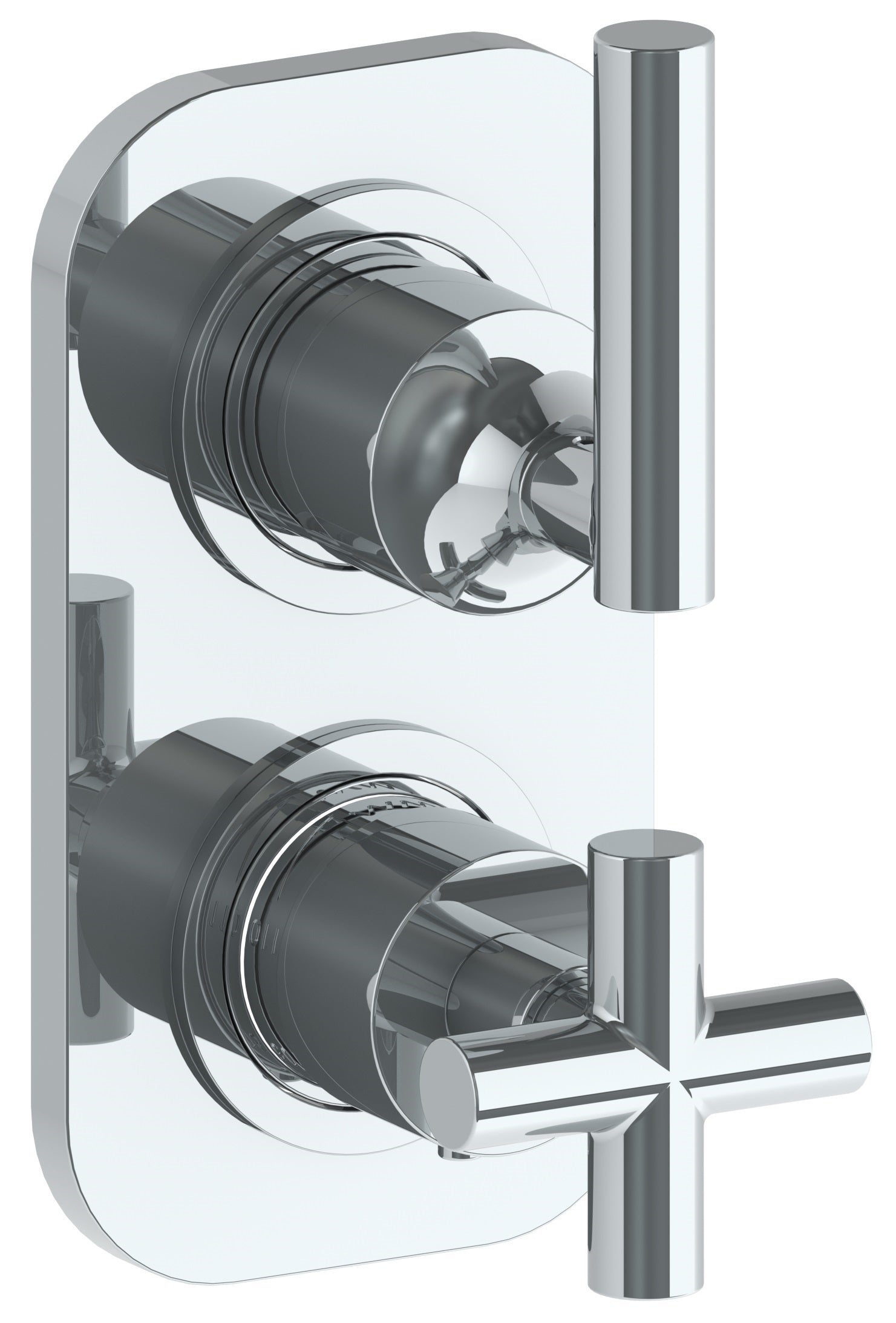 Wall Mounted Mini Thermostatic Shower Trim With Built-In Control, 3 1/2" X 6 1/4".