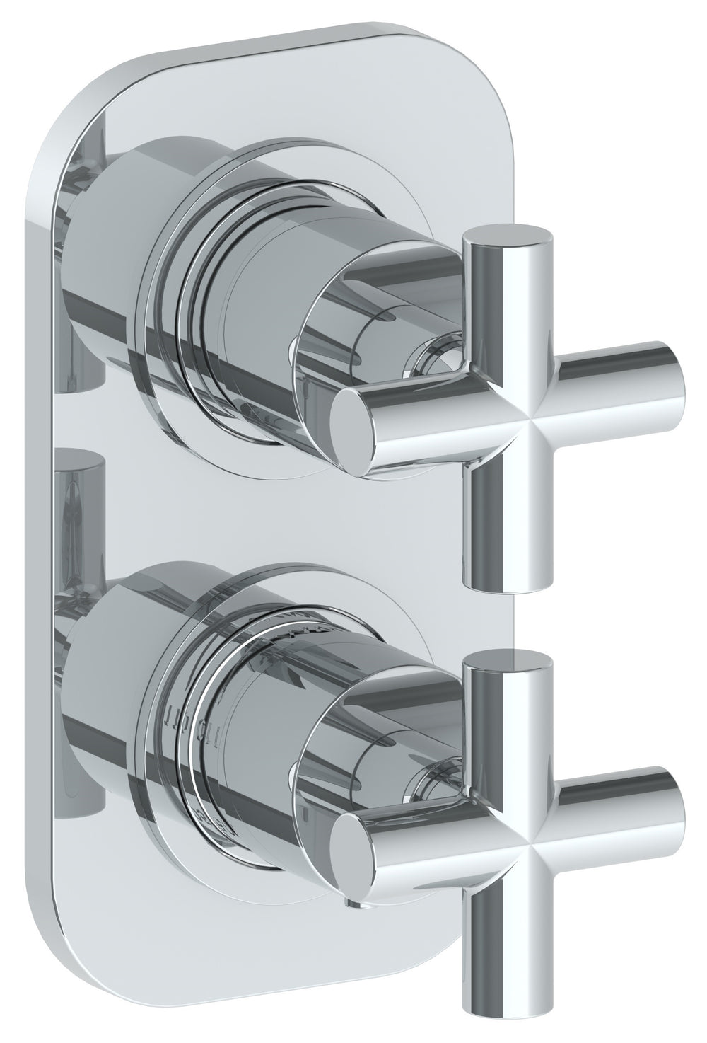 Wall Mounted Mini Thermostatic Shower Trim With Built-In Control, 3 1/2" X 6 1/4".