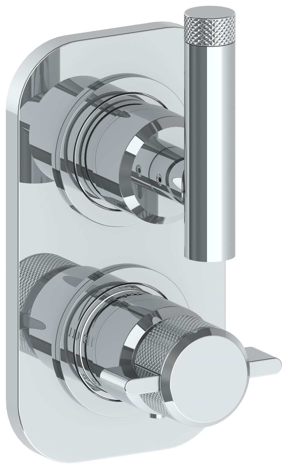 Wall Mounted Mini Thermostatic Shower Trim With Built-In Control, 3 1/2" X 6 1/4".