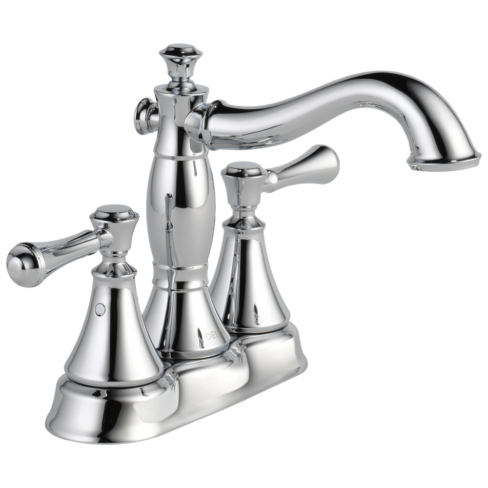 Delta Cassidy™: Two Handle Centerset Bathroom Faucet - Metal Pop-Up