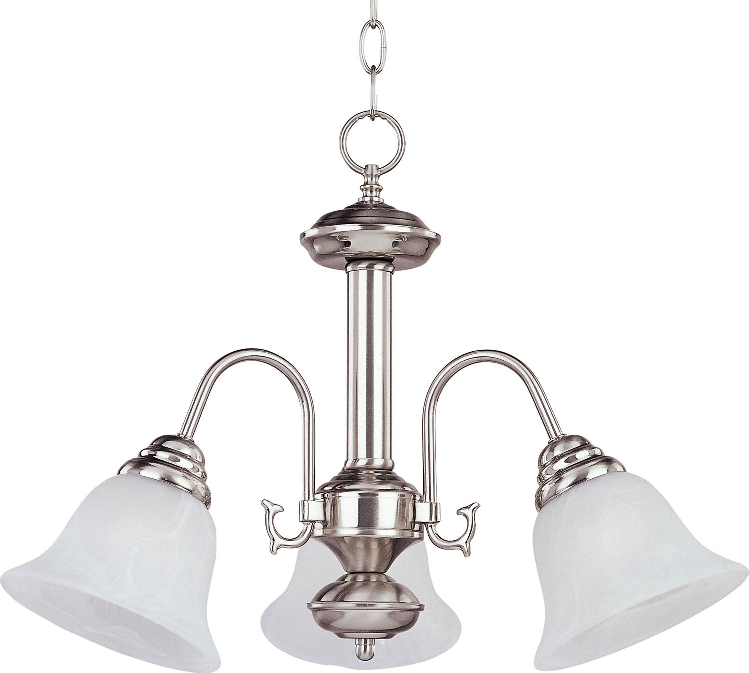 Malaga Three Light Chandelier in Multiple Finishes