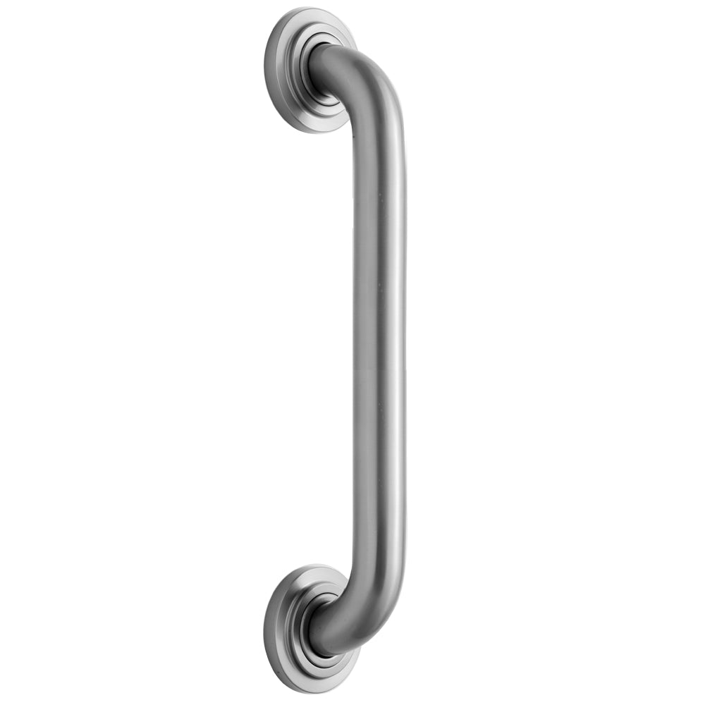 12" Deluxe Grab Bar with Contemporary Round Flange in Multiple Finishes