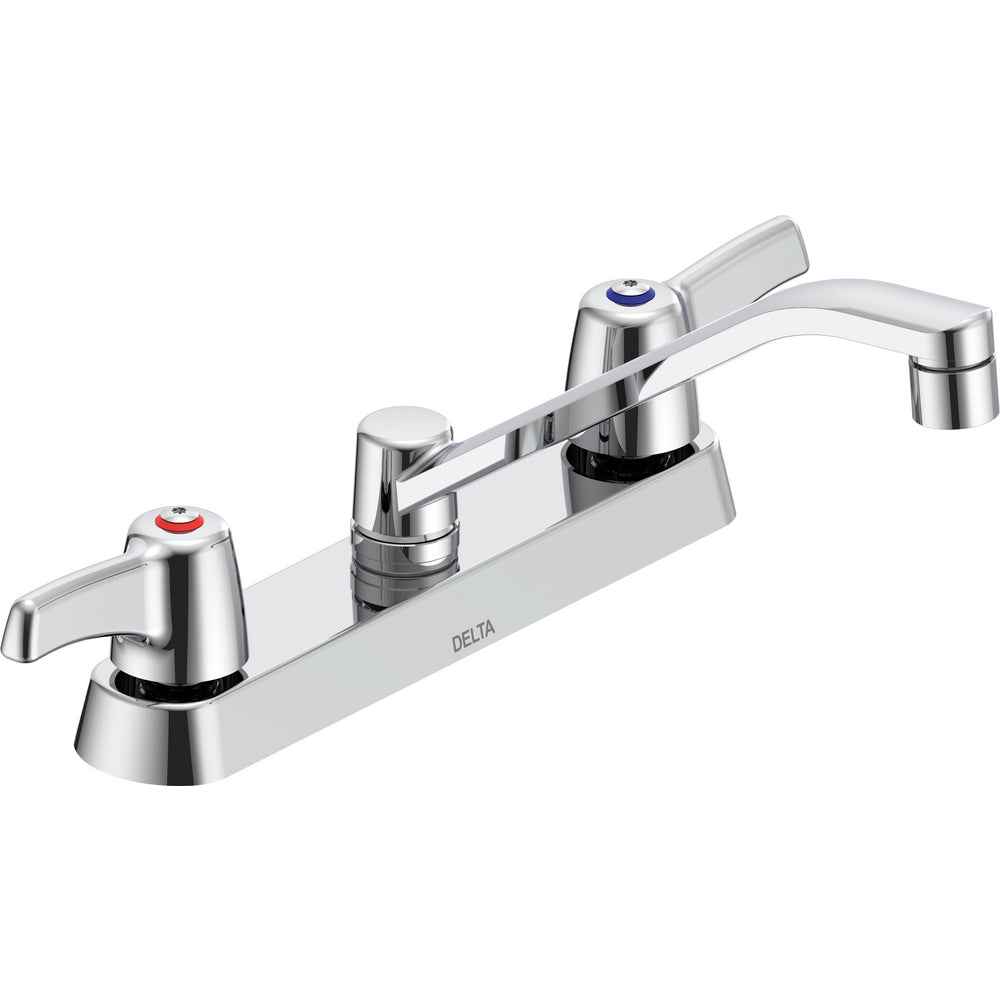 Commercial 26C3: Two Handle 8" Cast Deck Mount Faucet