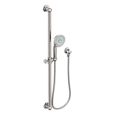 Slide Bar With Single Function Hand Shower Set in Multiple Finishes