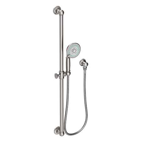 Slide Bar With Single Function Hand Shower Set in Multiple Finishes