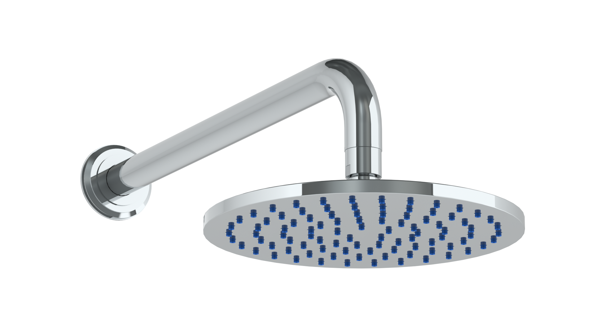 Wall Mounted Shower Head, 8"Dia, With 14" Arm And Flange