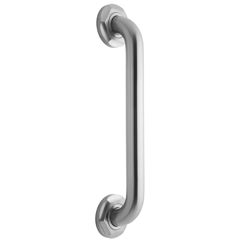 12" Deluxe Grab Bar with Contemporary Hex Flange in Multiple Finishes