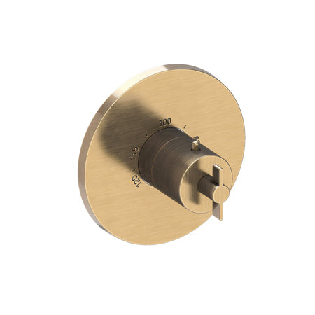 3/4" Round Thermostatic Trim Plate With Handle in Multiple Finishes