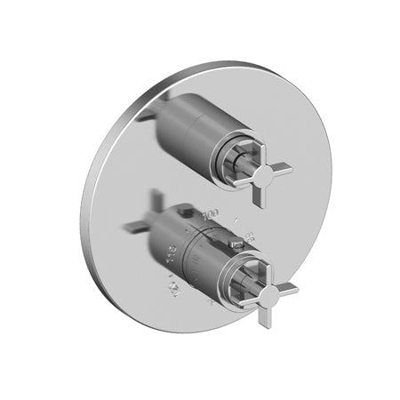 1/2" Round Thermostatic Trim Plate With Handles in Multiple Finishes - Maison&Co.