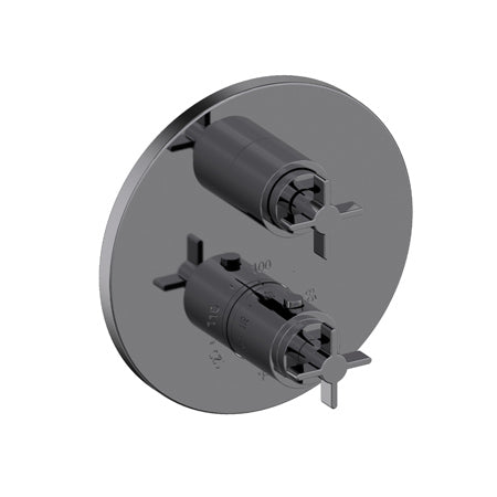 1/2" Round Thermostatic Trim Plate With Handles in Multiple Finishes - Maison&Co.