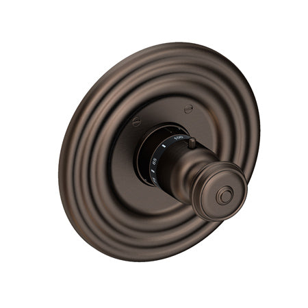 3/4" Round Thermostatic Trim Plate With Handle in Multiple Finishes