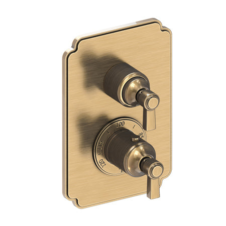 1/2" Square Thermostatic Trim Plate With Handle in Multiple Finishes