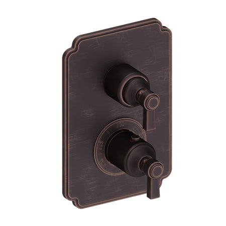 1/2" Square Thermostatic Trim Plate With Handle in Multiple Finishes