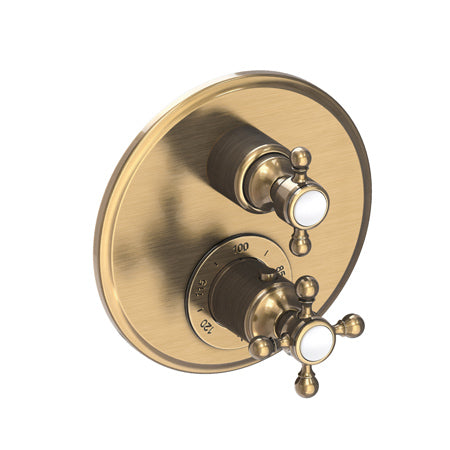 1/2" Round Thermostatic Trim Plate With Handle in Multiple Finishes