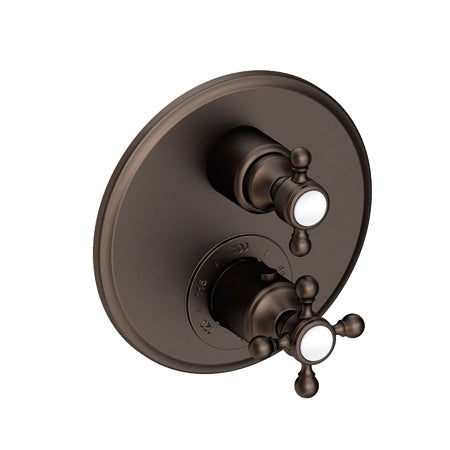 1/2" Round Thermostatic Trim Plate With Handle in Multiple Finishes