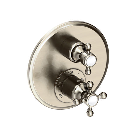 1/2" Round Thermostatic Trim Plate With Handle in Multiple Finishes