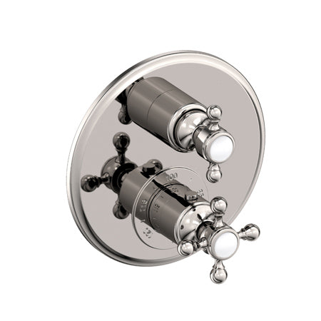 1/2" Round Thermostatic Trim Plate With Handle in Multiple Finishes