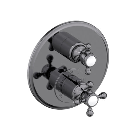 1/2" Round Thermostatic Trim Plate With Handle in Multiple Finishes