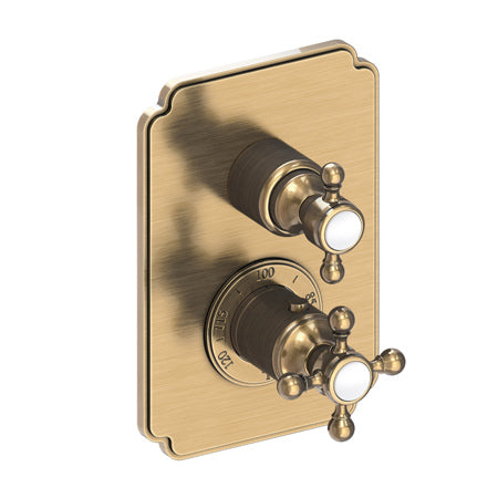 1/2" Square Thermostatic Trim Plate With Handle in Multiple Finishes