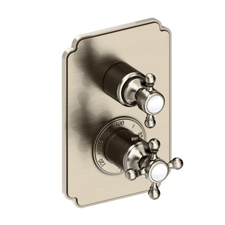 1/2" Square Thermostatic Trim Plate With Handle in Multiple Finishes