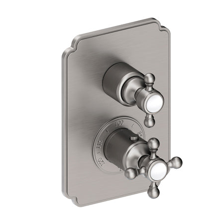 1/2" Square Thermostatic Trim Plate With Handle in Multiple Finishes