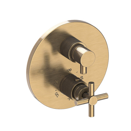 1/2" Round Thermostatic Trim Plate With Handle in Multiple Finishes