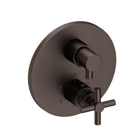 1/2" Round Thermostatic Trim Plate With Handle in Multiple Finishes