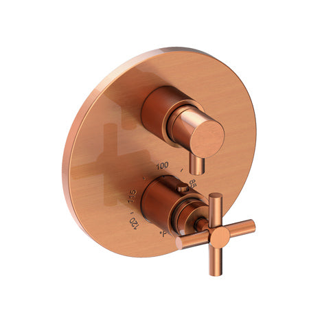 1/2" Round Thermostatic Trim Plate With Handle in Multiple Finishes