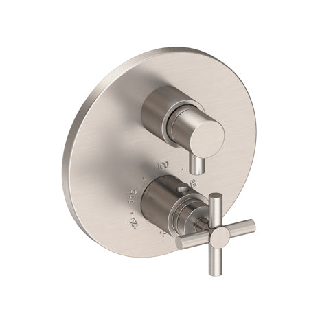 1/2" Round Thermostatic Trim Plate With Handle in Multiple Finishes