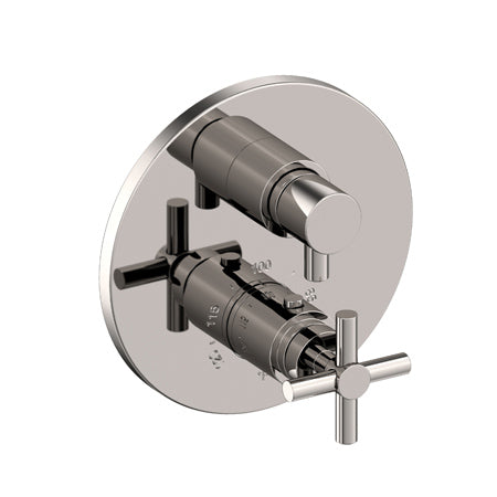 1/2" Round Thermostatic Trim Plate With Handle in Multiple Finishes