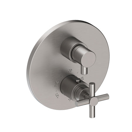 1/2" Round Thermostatic Trim Plate With Handle in Multiple Finishes