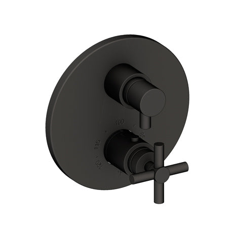 1/2" Round Thermostatic Trim Plate With Handle in Multiple Finishes