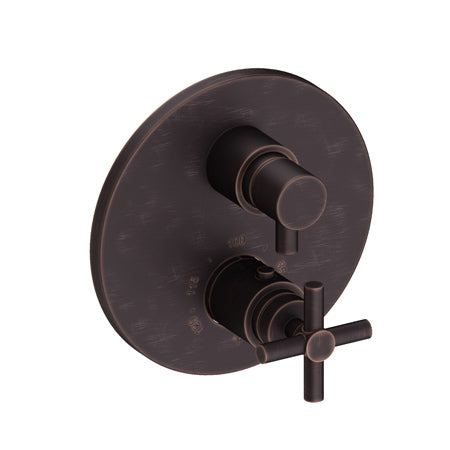 1/2" Round Thermostatic Trim Plate With Handle in Multiple Finishes